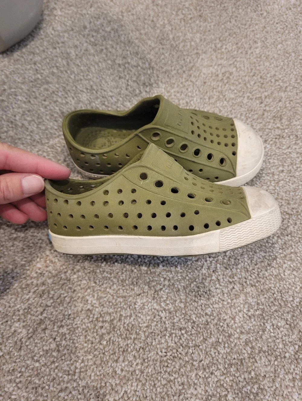 Native Kids Olive Green Slip-On Water-Friendly Sneakers
